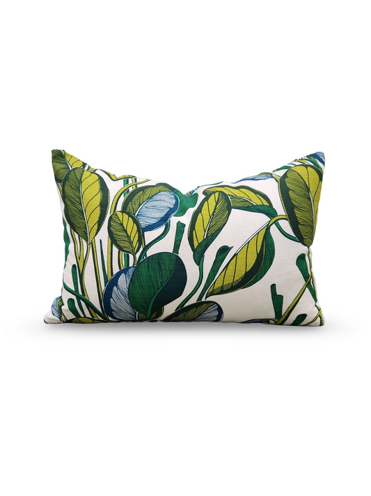 Fanny Shorter Lumbar Pillow Calathea Chartreuse 12x18" Knife Edge Cover
