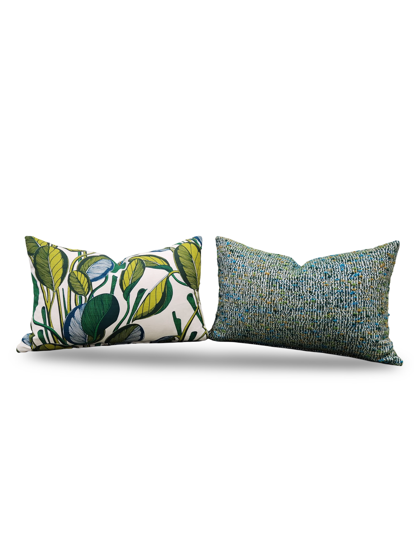 Fanny Shorter Lumbar Pillow Calathea Chartreuse 12x18" Knife Edge Cover