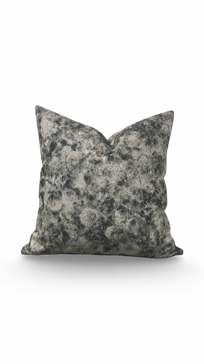 Luxury Decorative Pillow Forest Green Taupe-Grey 18x18" Knife Edge Throw Pillow