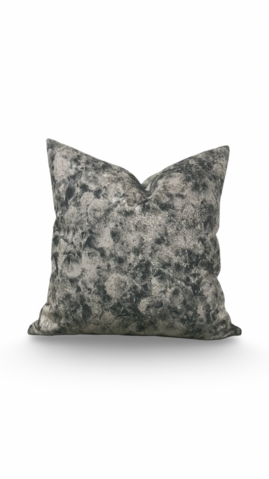 Luxury Decorative Pillow Forest Green Taupe-Grey 18x18" Knife Edge Throw Pillow