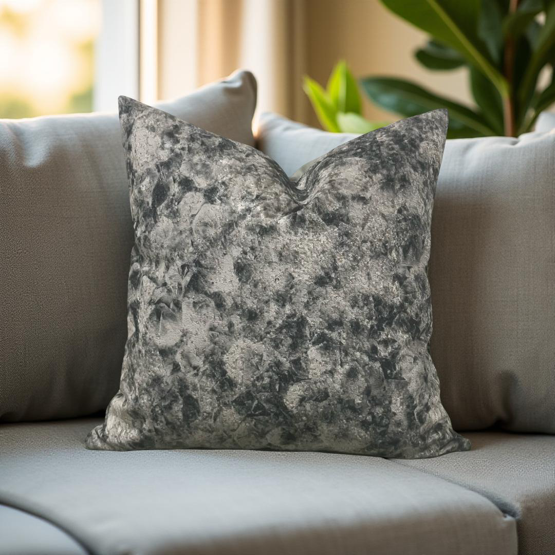 Luxury Decorative Pillow Forest Green Taupe-Grey 18x18" Knife Edge Throw Pillow