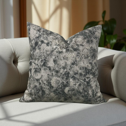 Luxury Decorative Pillow Forest Green Taupe-Grey 18x18" Knife Edge Throw Pillow