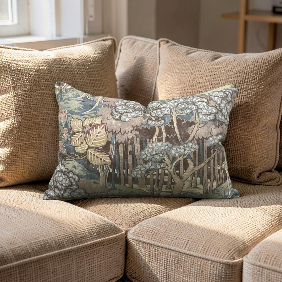 GP & J Baker Lumbar Pillow Ruskin Teal 12x18" Knife Edge Cover