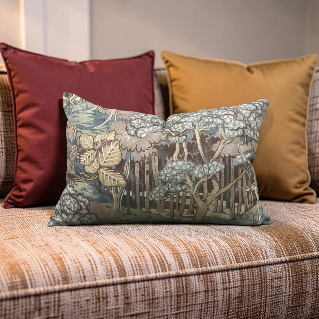 GP & J Baker Lumbar Pillow Ruskin Teal 12x18" Knife Edge Cover