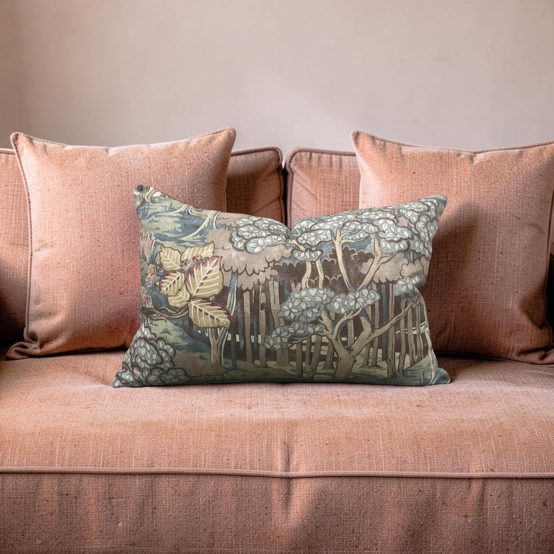 GP & J Baker Lumbar Pillow Ruskin Teal 12x18" Knife Edge Cover