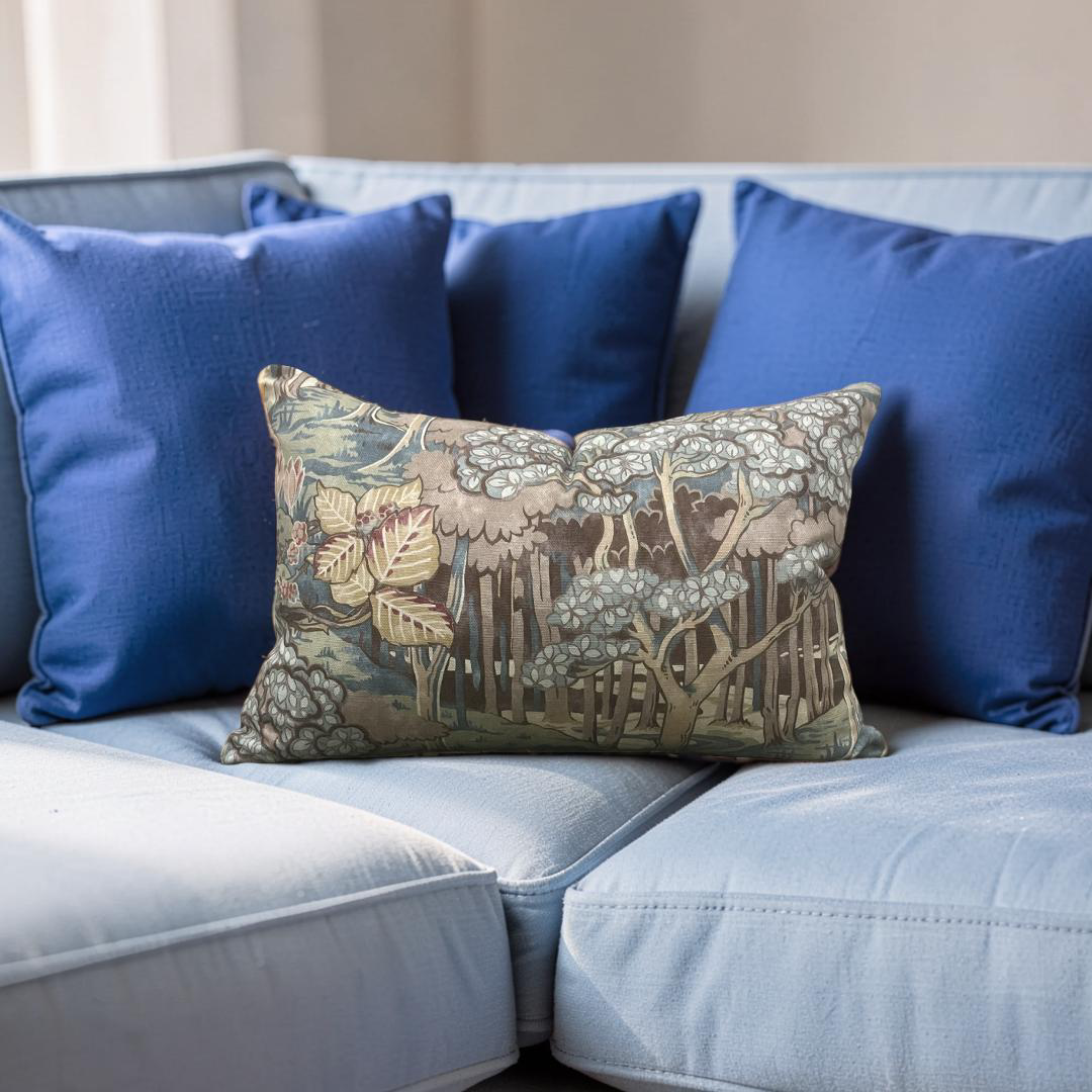 GP & J Baker Lumbar Pillow Ruskin Teal 12x18" Knife Edge Cover