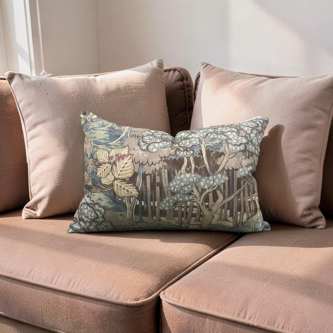 GP & J Baker Lumbar Pillow Ruskin Teal 12x18" Knife Edge Cover