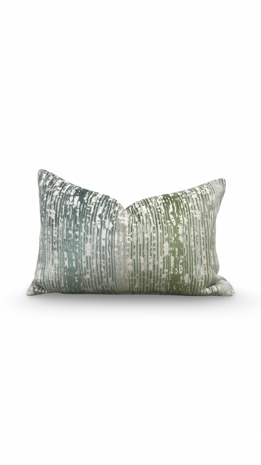 Designer Fabric Damirchik Verde Clark 12x18" Knife Edge Lumbar Pillow