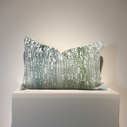 Designer Fabric Damirchik Verde Clark 12x18" Knife Edge Lumbar Pillow