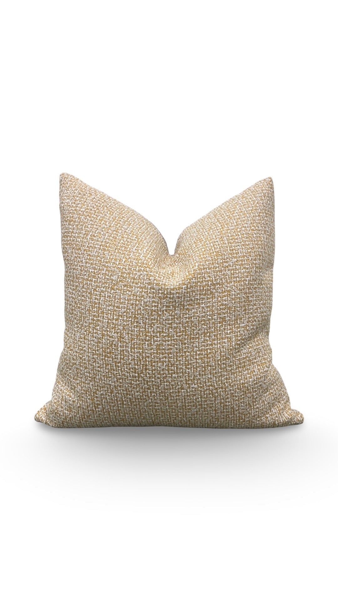 Decorative Pillow Gold Beige and White 20x20" Knife Edge Cover