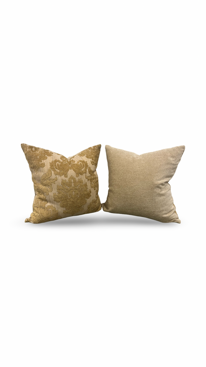 Gold Motif pattern 20X20" Knife Edge Decorative Pillow