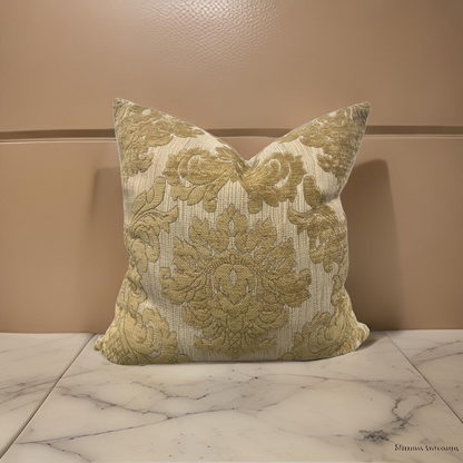 Gold Motif pattern 20X20" Knife Edge Decorative Pillow