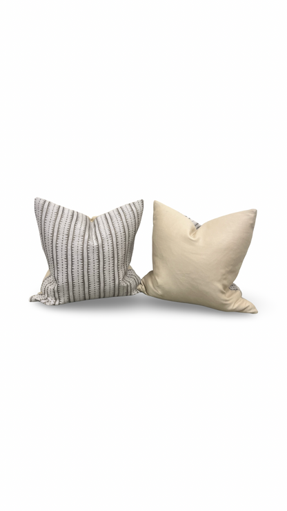 Gold and Tan Vertical Stripe 20x20" Knife Edge Decorative Throw Pillow