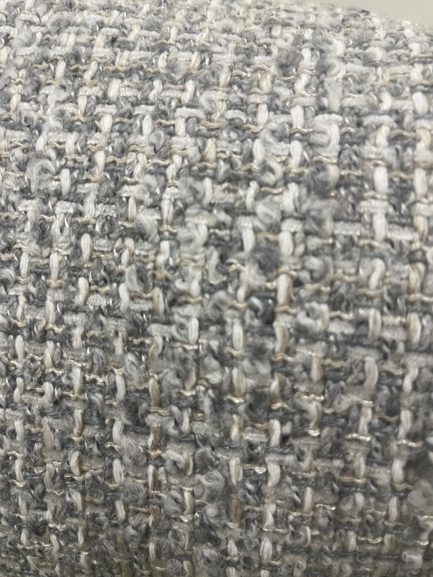 Lumbar Pillow Gray and Cream weave 12x18" Knife Edge Cover