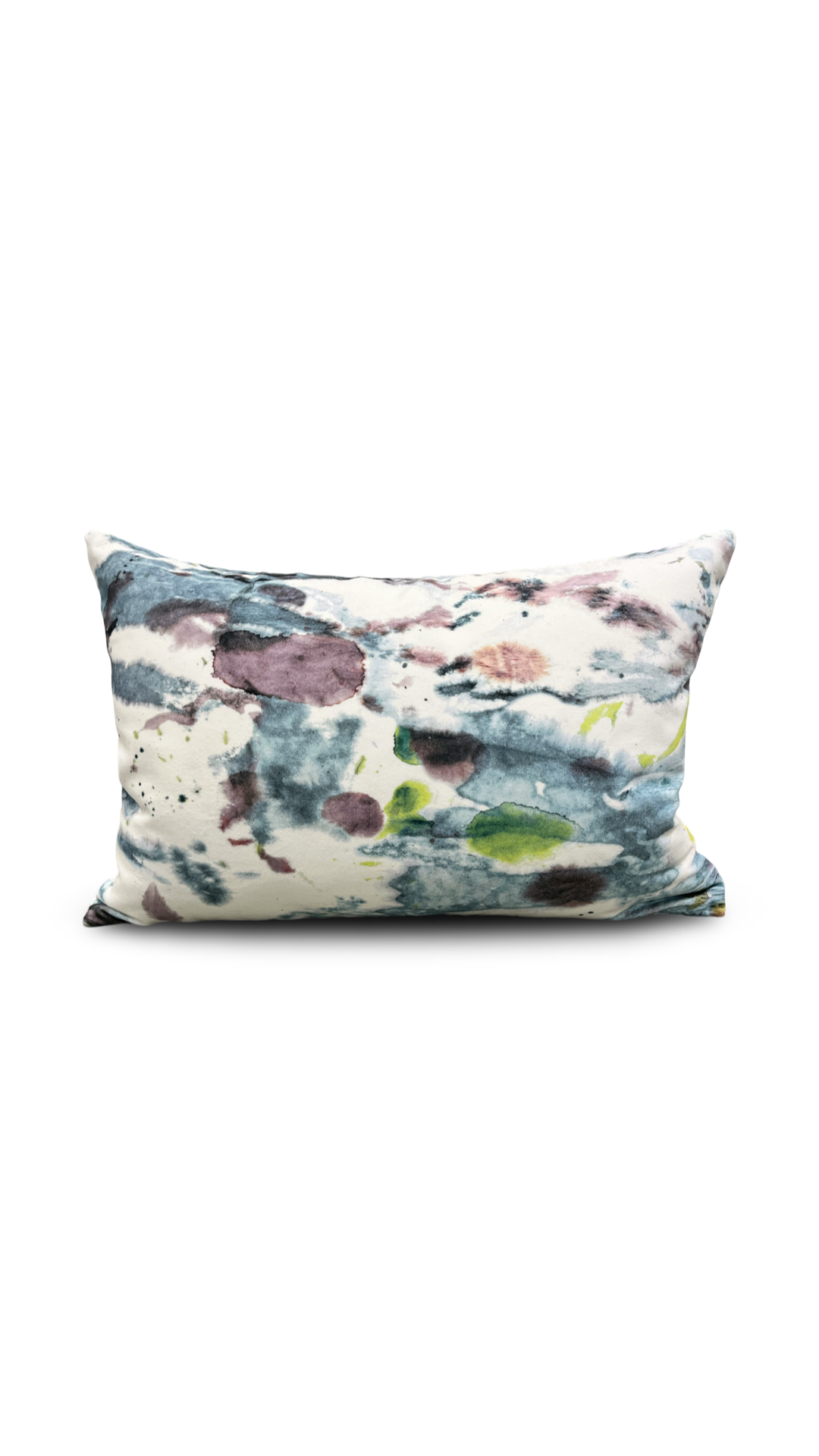 Watered Pop of Turquoise 12x18" Knife Edge Decorative Lumbar Pillow