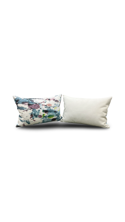 Watered Pop of Turquoise 12x18" Knife Edge Decorative Lumbar Pillow