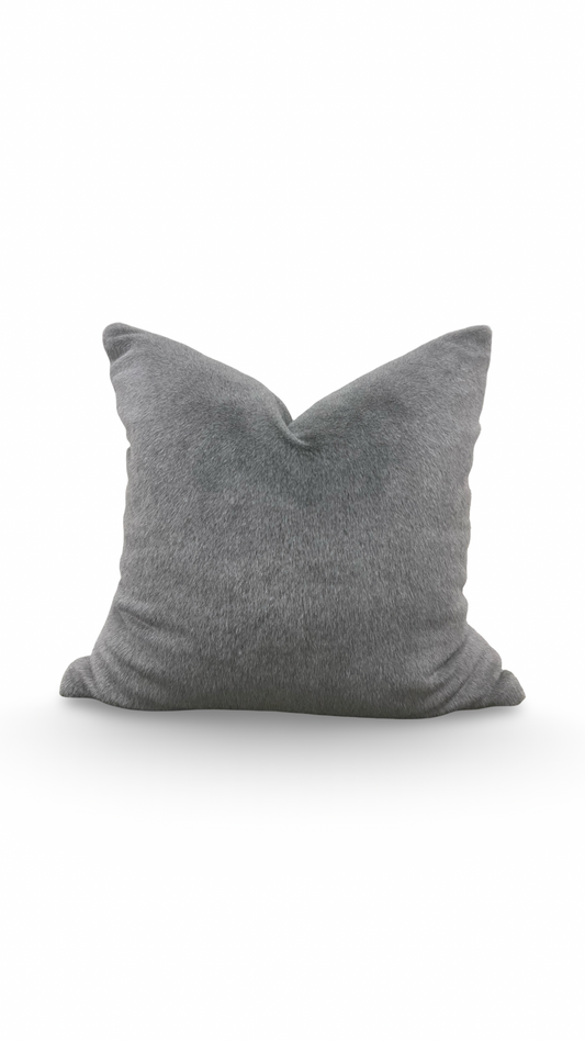 Gray Fur Decorative Pillow - 18x18" Knife Edge Cover