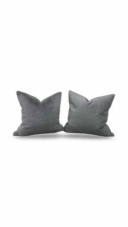 Fur Decorative Pillow 20x20" Soft Gray Knife Edge Cover