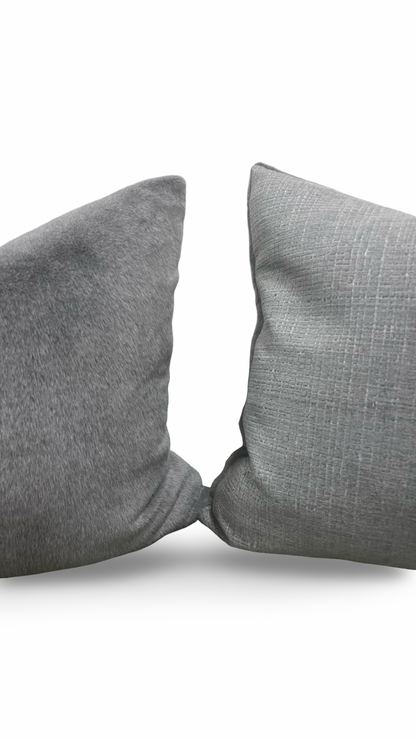 Gray Fur Decorative Pillow - 18x18" Knife Edge Cover