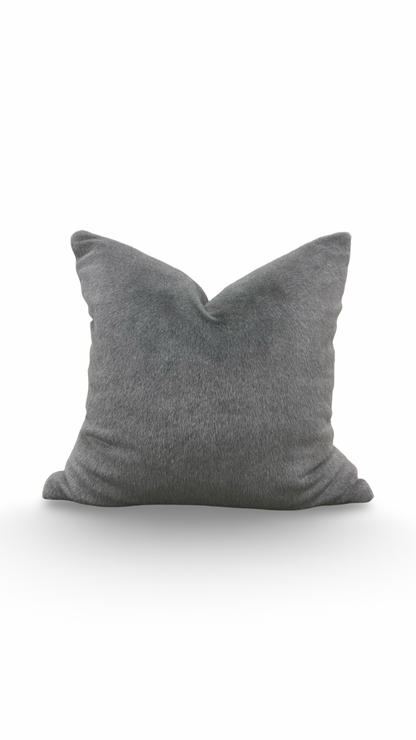 Fur Decorative Pillow 20x20" Soft Gray Knife Edge Cover