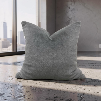 Fur Decorative Pillow Soft Gray 22x22" Knife Edge Cover
