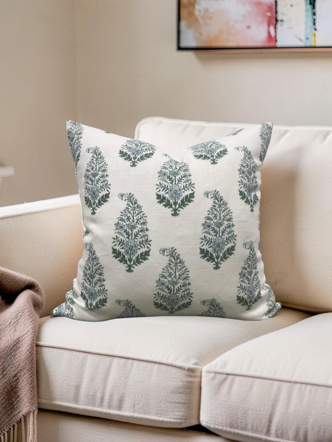 Holland & Sherry Decorative Pillow Mughal Gardens Jodhpur Spring - 22x22" Knife Edge Cover