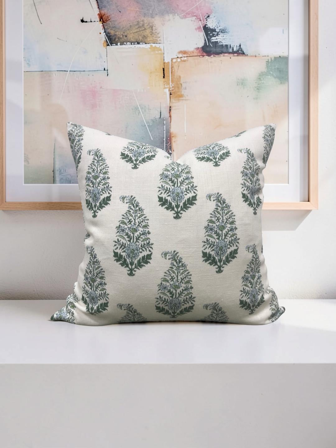 Holland & Sherry Decorative Pillow Mughal Gardens Jodhpur Spring - 22x22" Knife Edge Cover
