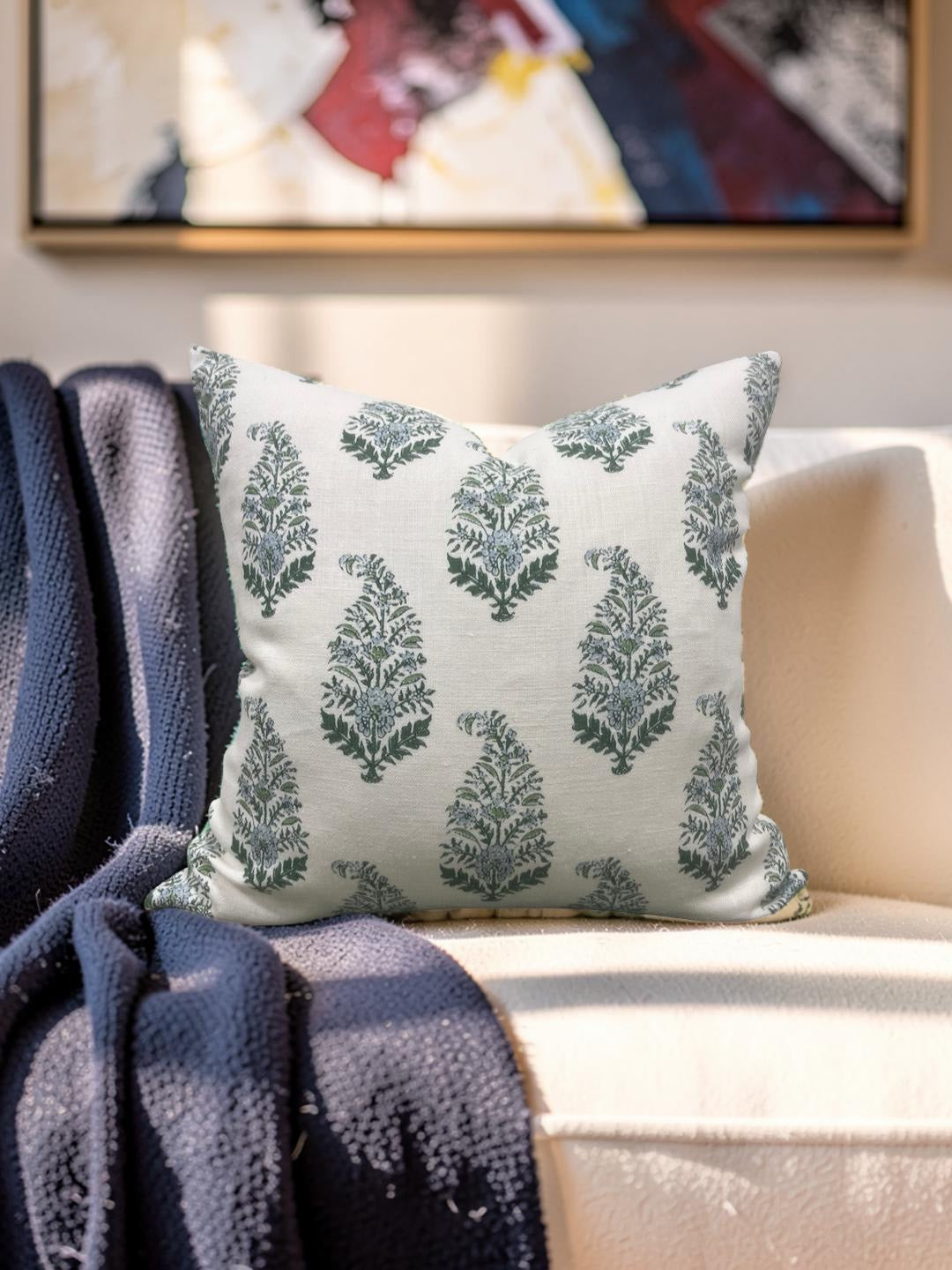 Holland & Sherry Decorative Pillow Mughal Gardens Jodhpur Spring - 22x22" Knife Edge Cover