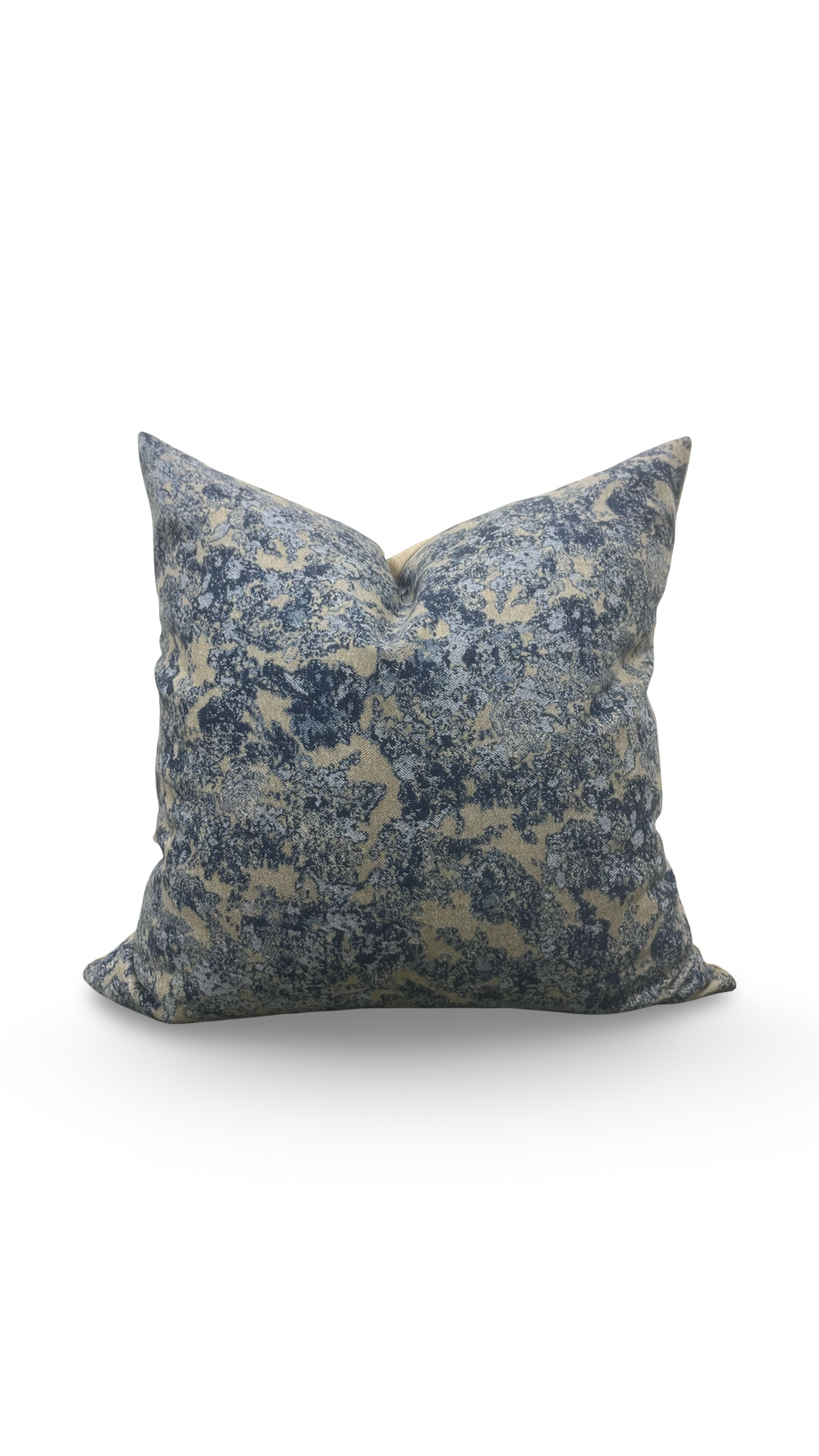 Holland & Sherry Decorative Pillow Blue and Tan Abstract 16x16" Knife Edge Cover
