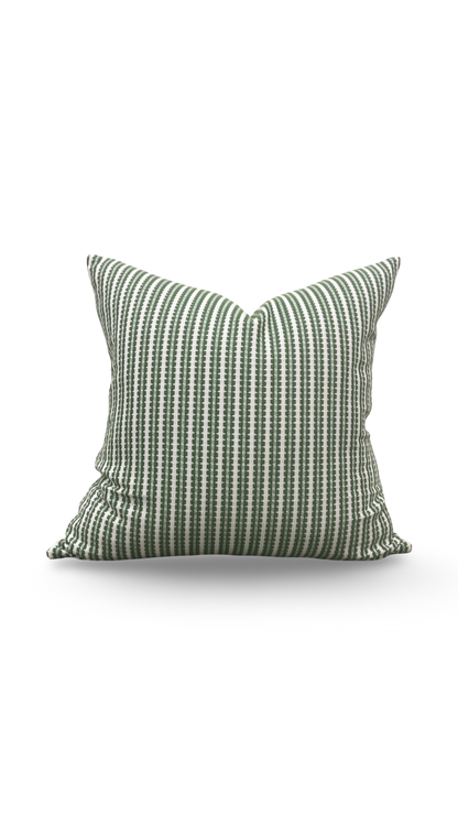 Pepita Stripe Decorative Pillow Kelly First Light 22x22" Knife Edge Cover