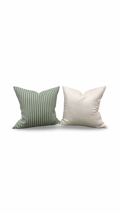 Pepita Stripe Decorative Pillow Kelly First Light 22x22" Knife Edge Cover