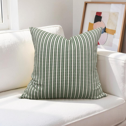 Pepita Stripe Decorative Pillow Kelly First Light 22x22" Knife Edge Cover