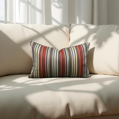 Harmonious Stripe 12X18" Knife Edge Decorative Lumbar Pillow