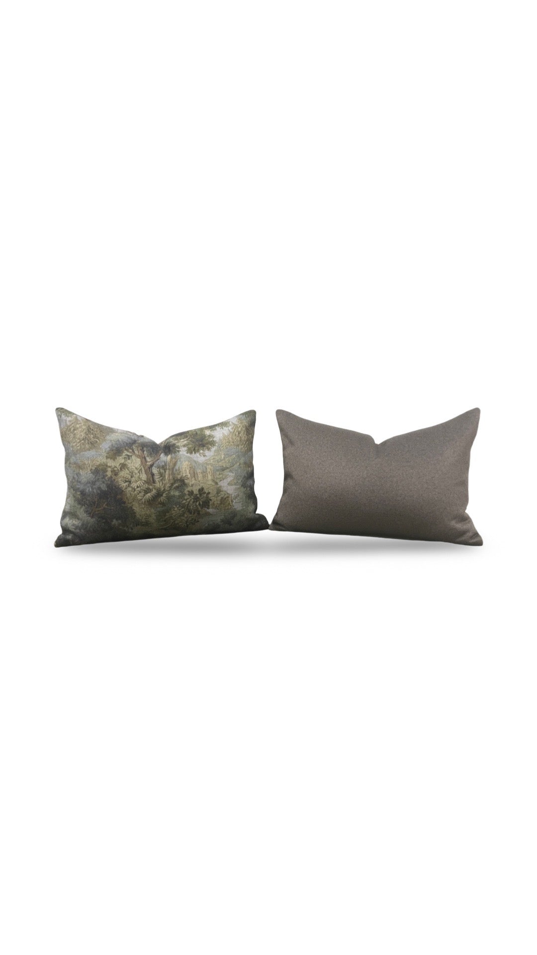 Hickory Chair Fabric Lumbar Pillow Forest Climate 12x18" Knife Edge Cover