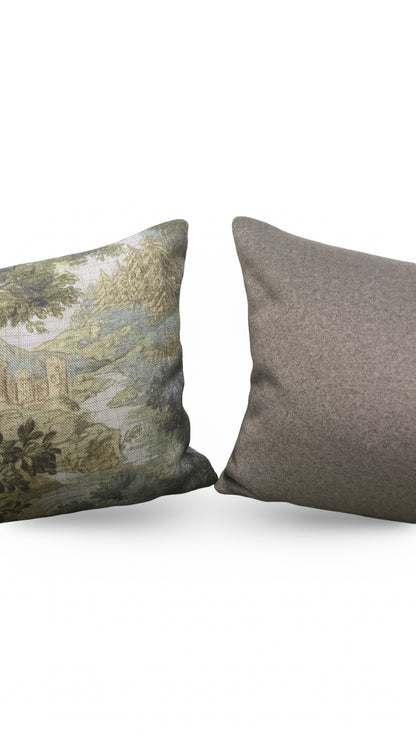Hickory Chair Fabric Lumbar Pillow Forest Climate 12x18" Knife Edge Cover