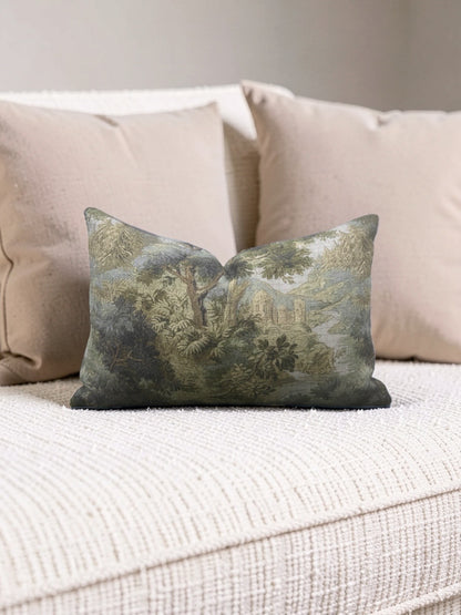Hickory Chair Fabric Lumbar Pillow Forest Climate 12x18" Knife Edge Cover