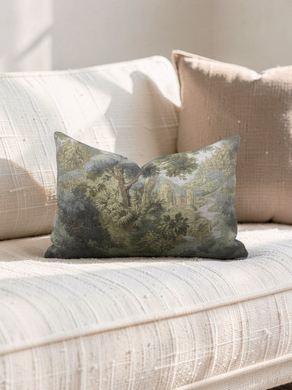 Hickory Chair Fabric Lumbar Pillow Forest Climate 12x18" Knife Edge Cover
