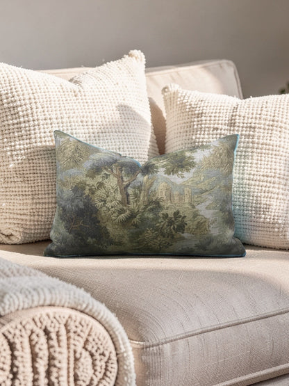 Hickory Chair Fabric Lumbar Pillow Forest Climate 12x18" Knife Edge Cover