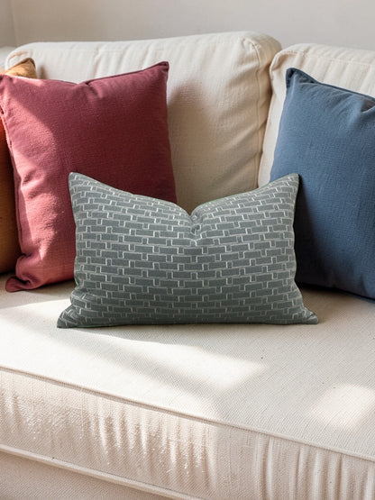 Holland & Sherry Lumbar Pillow Django Coastal 12x18" Knife Edge Cover