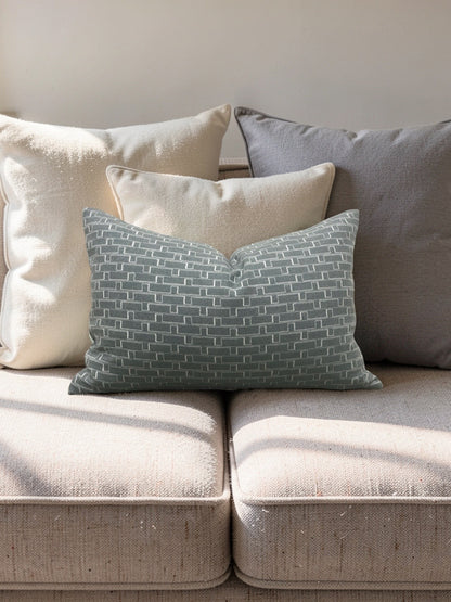 Holland & Sherry Lumbar Pillow Django Coastal 12x18" Knife Edge Cover