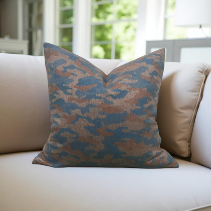 Cavendish Rust Teal 20x20" Knife Edge Decorative Throw Pillow
