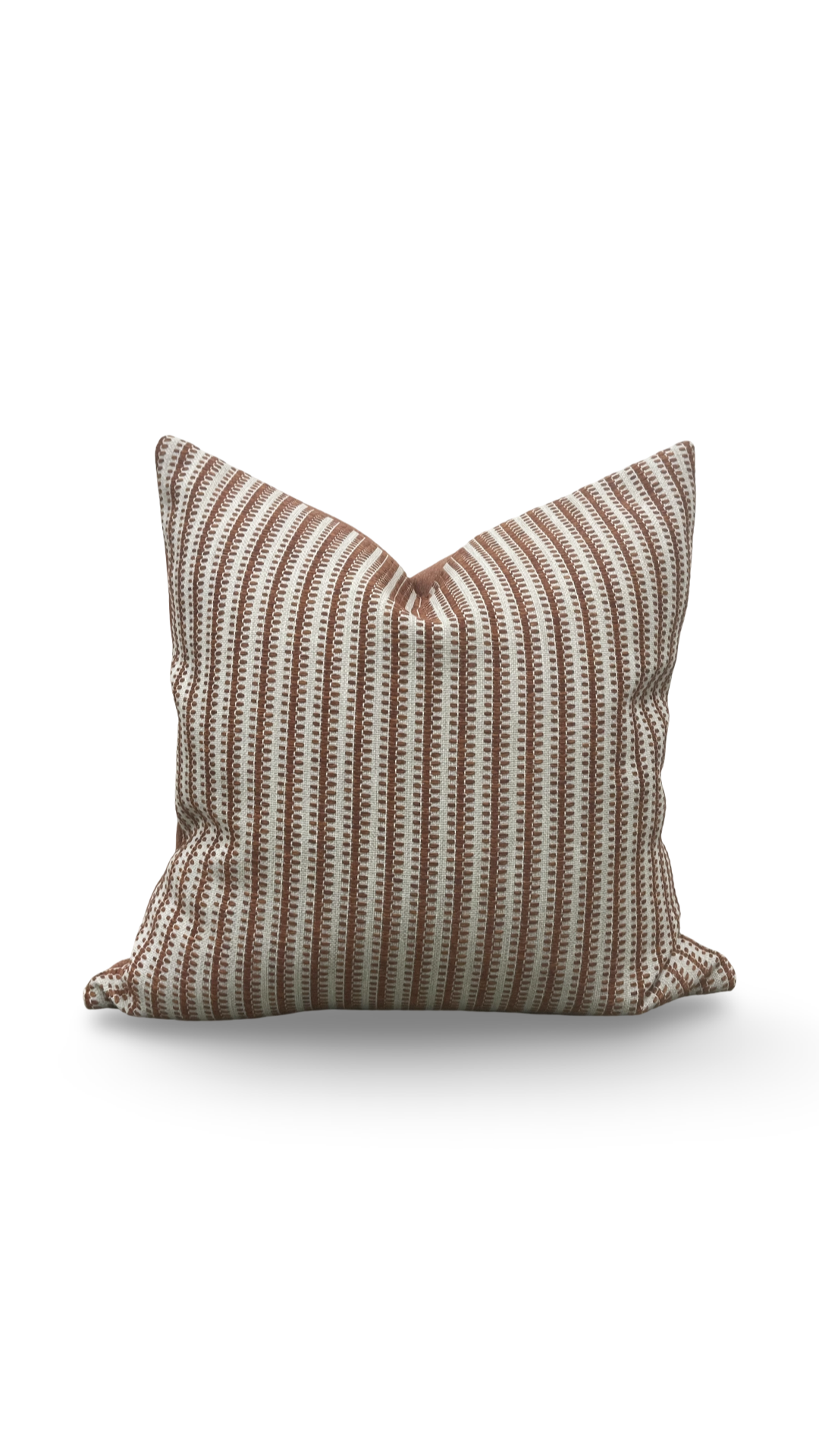 Decorative Pillow Textured Ticking Baked Earth 20x20" Knife Edge Cover