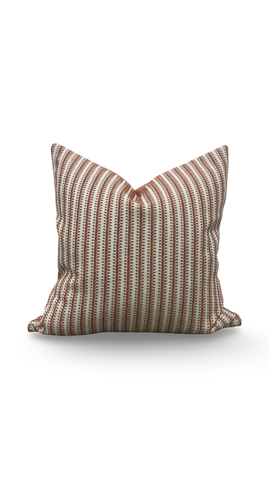 Decorative Pillow Textured Ticking Baked Earth 20x20" Knife Edge Cover