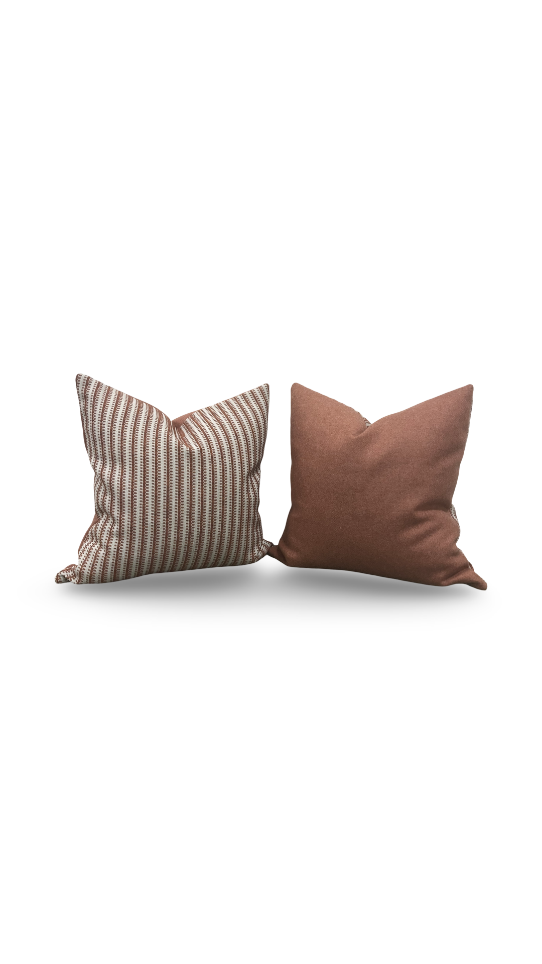 Decorative Pillow Textured Ticking Baked Earth 20x20" Knife Edge Cover