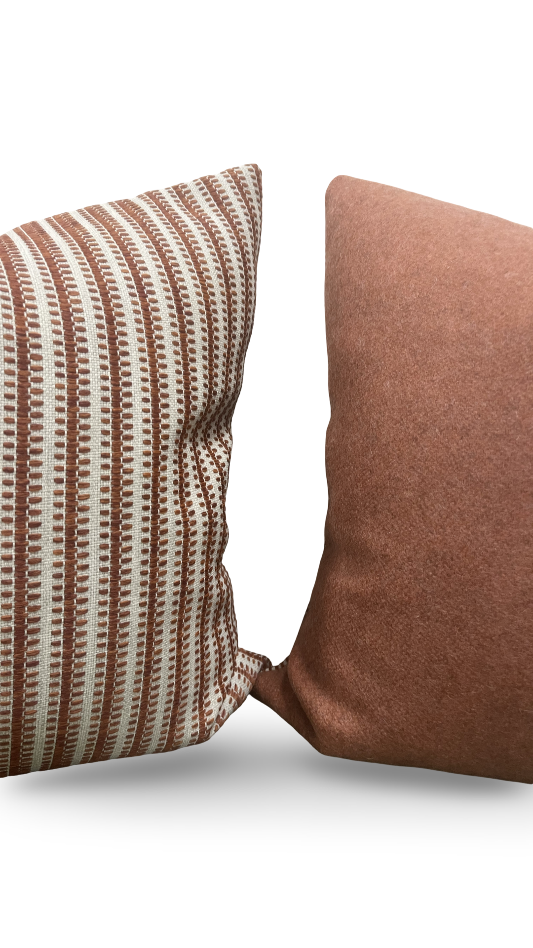 Decorative Pillow Textured Ticking Baked Earth 20x20" Knife Edge Cover