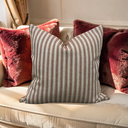 Decorative Pillow Textured Ticking Baked Earth 20x20" Knife Edge Cover