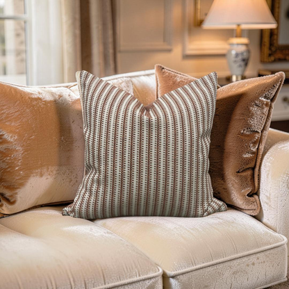 Decorative Pillow Textured Ticking Baked Earth 20x20" Knife Edge Cover