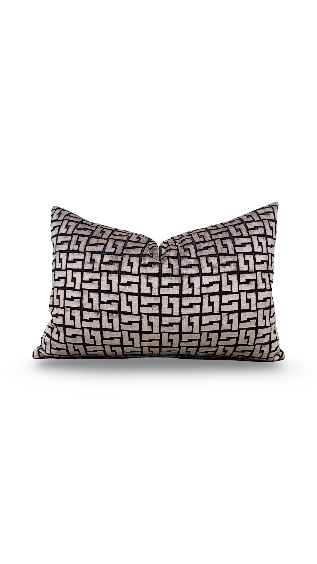Holly Hunt Lumbar Pillow Interlock Bronze Night 12x18" Knife Edge Cover