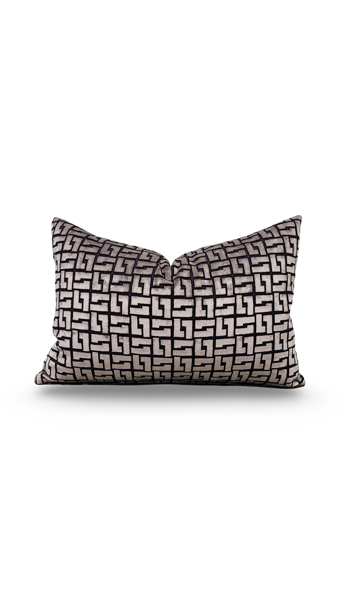 Holly Hunt Lumbar Pillow Interlock Bronze Night 12x18" Knife Edge Cover