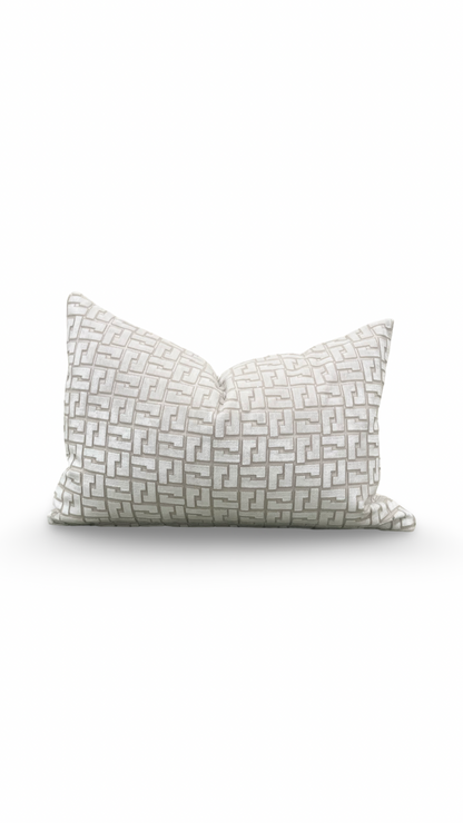 Interlock Whitewash 12X18" Knife Edge Decorative Lumbar Pillow